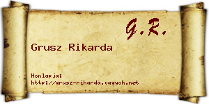 Grusz Rikarda névjegykártya